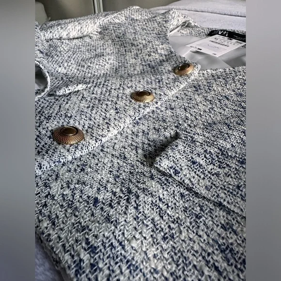 ZARA tweed crop blazer NWT - Picture 5 of 5